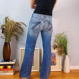 7 For All Mankind Medium Wash Dojo Flare Jeans 28